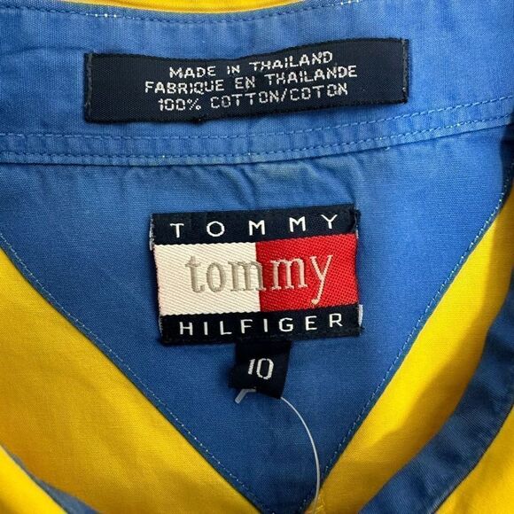 Vintage Tommy Hilfiger Short Sleeve Button Down Top Size 10 - Picture 2 of 9